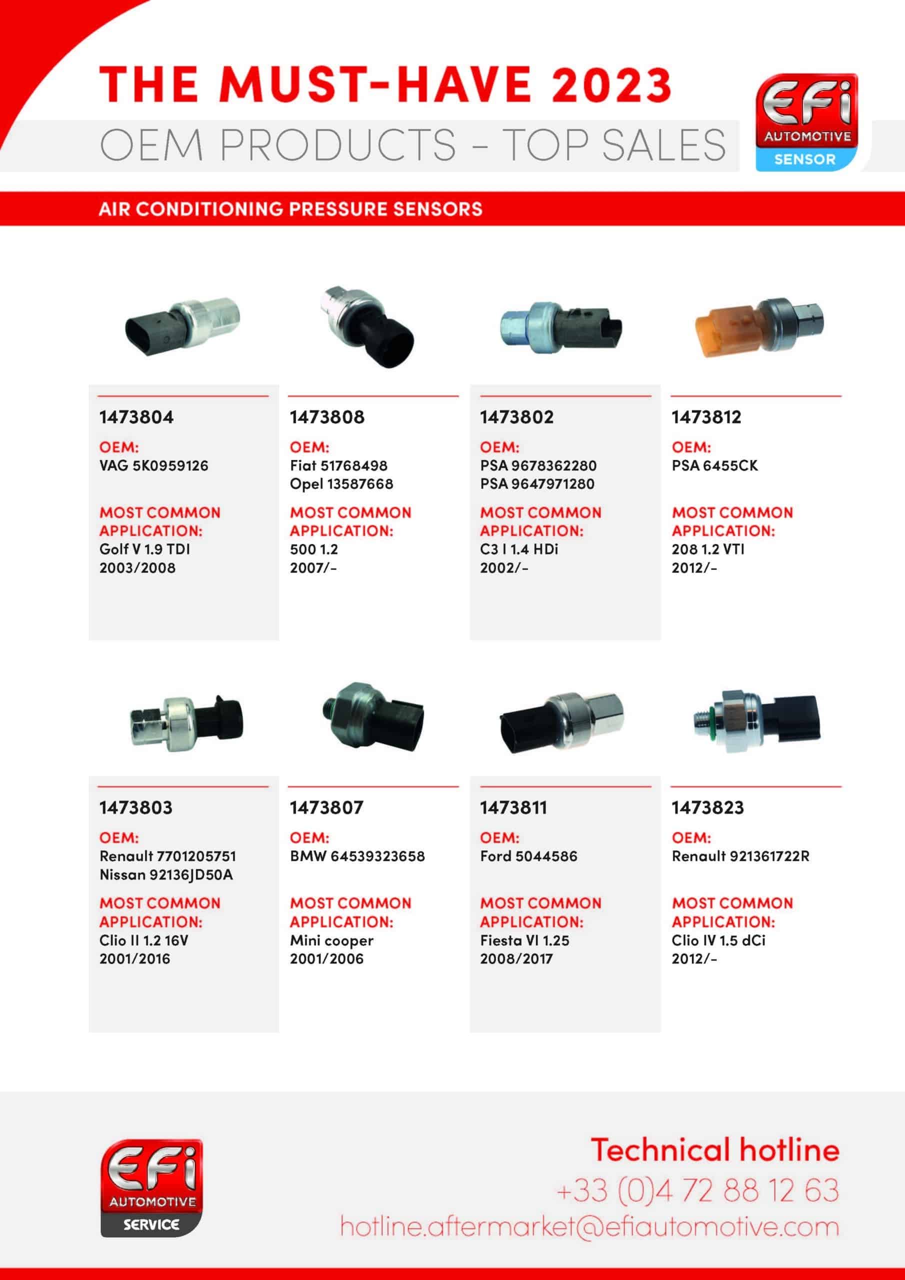 Air conditioning pressure sensors EFI AUTOMOTIVE SERVICE