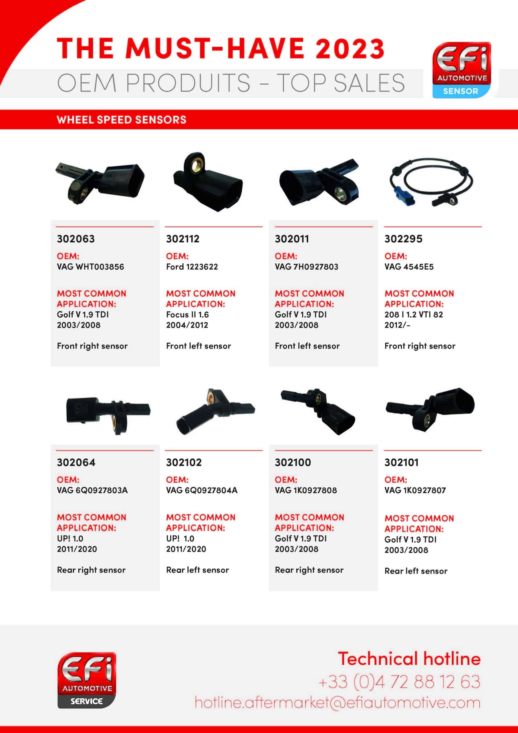 Wheel speed sensors EFI AUTOMOTIVE SERVICE